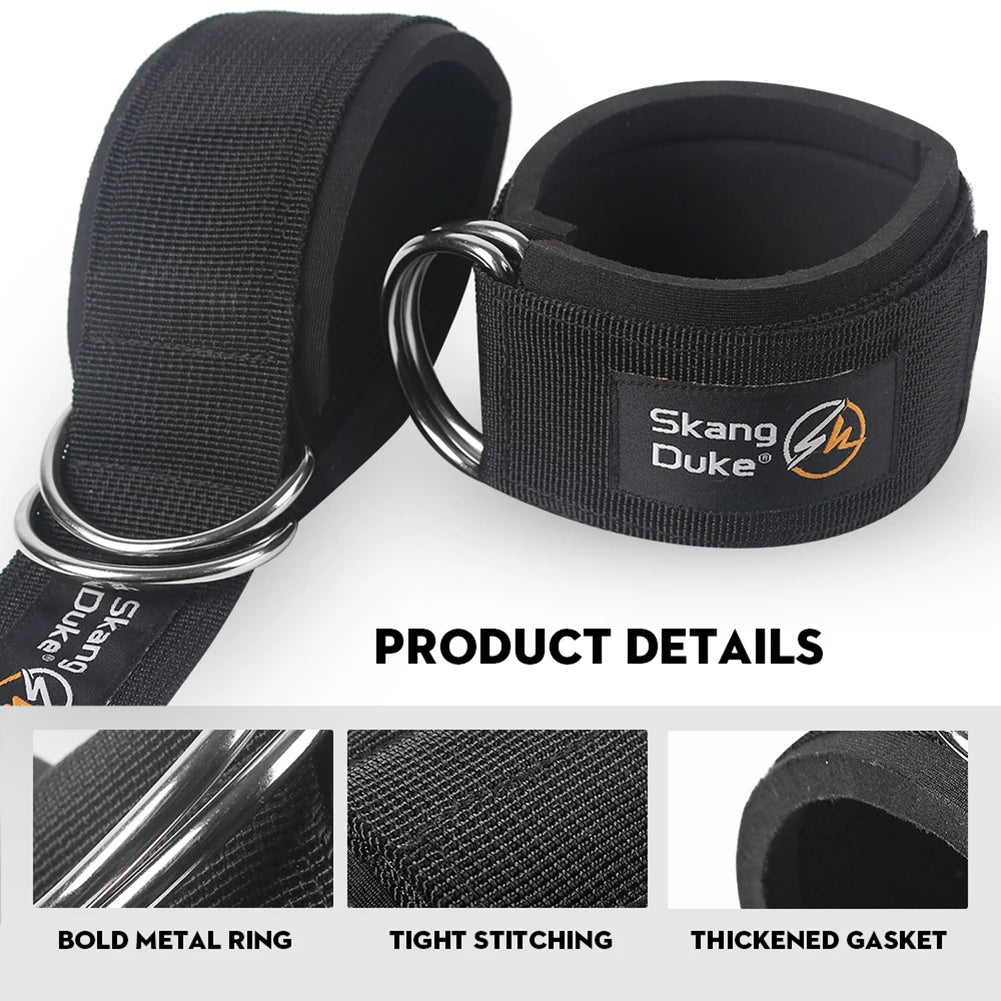 Padded Ankle Straps for Cable Machines - Comfortable D-Ring Fitness Anklets for Gym Pulley (1 or 2 Pieces)