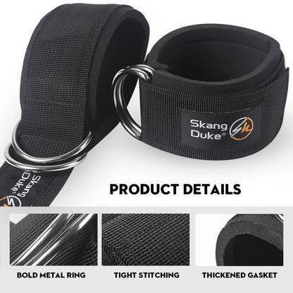 Padded Ankle Straps for Cable Machines - Comfortable D-Ring Fitness Anklets for Gym Pulley (1 or 2 Pieces)