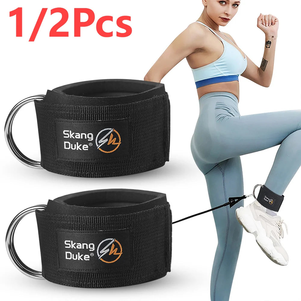 Padded Ankle Straps for Cable Machines - Comfortable D-Ring Fitness Anklets for Gym Pulley (1 or 2 Pieces)