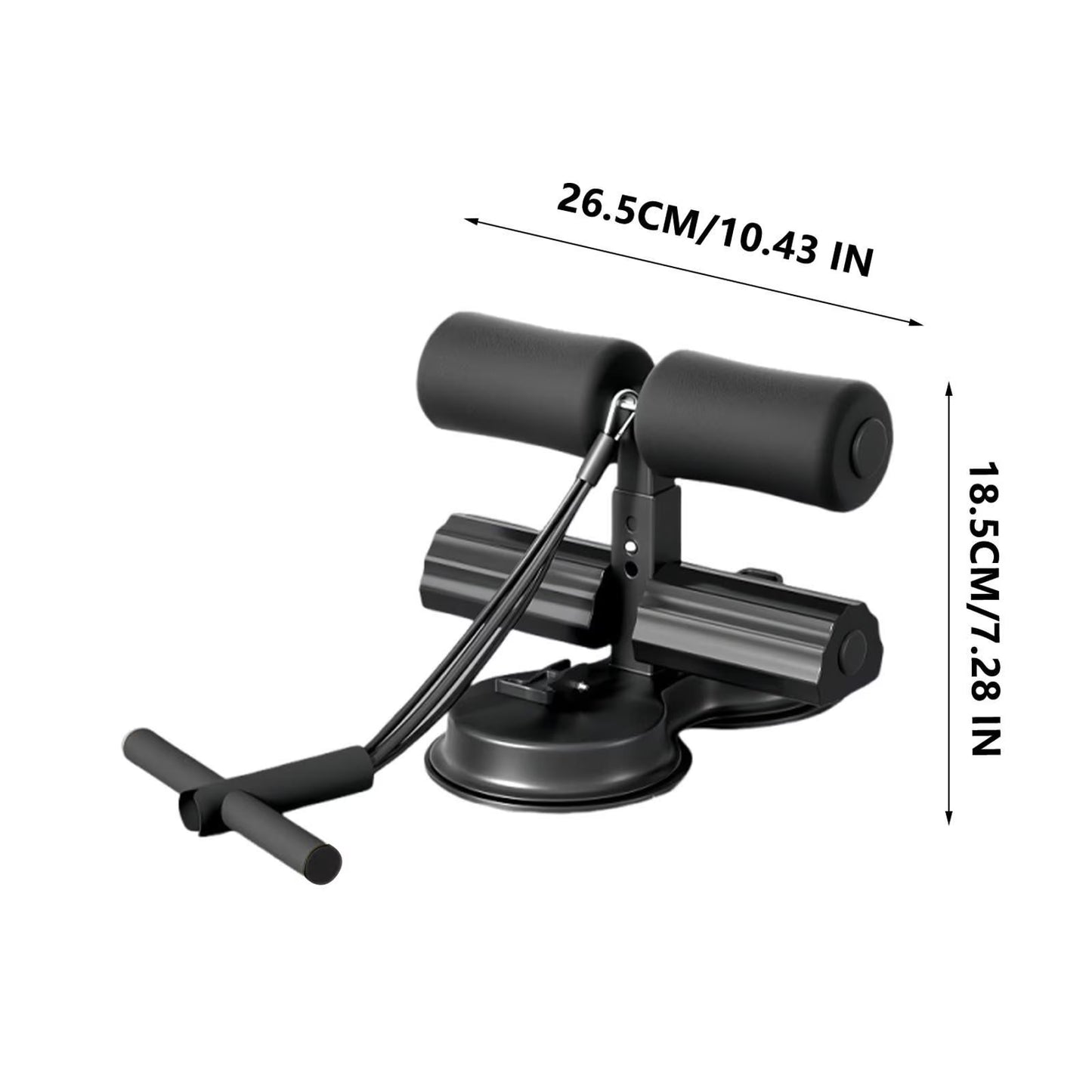 Abdominal Workout Machine with Resistance Bands - Sit-Up and Crunch Equipment for Home Gym (Black)