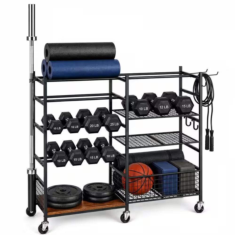 430 lb. Mobile Sports Equipment Storage Rack for Garage