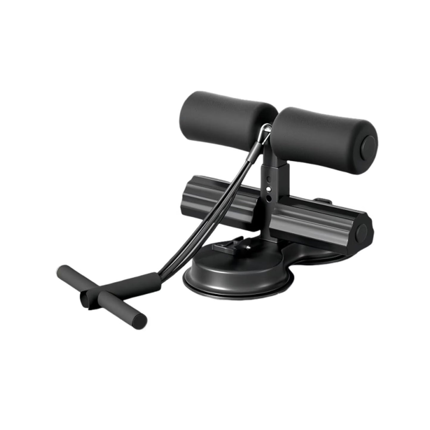 Abdominal Workout Machine with Resistance Bands - Sit-Up and Crunch Equipment for Home Gym (Black)
