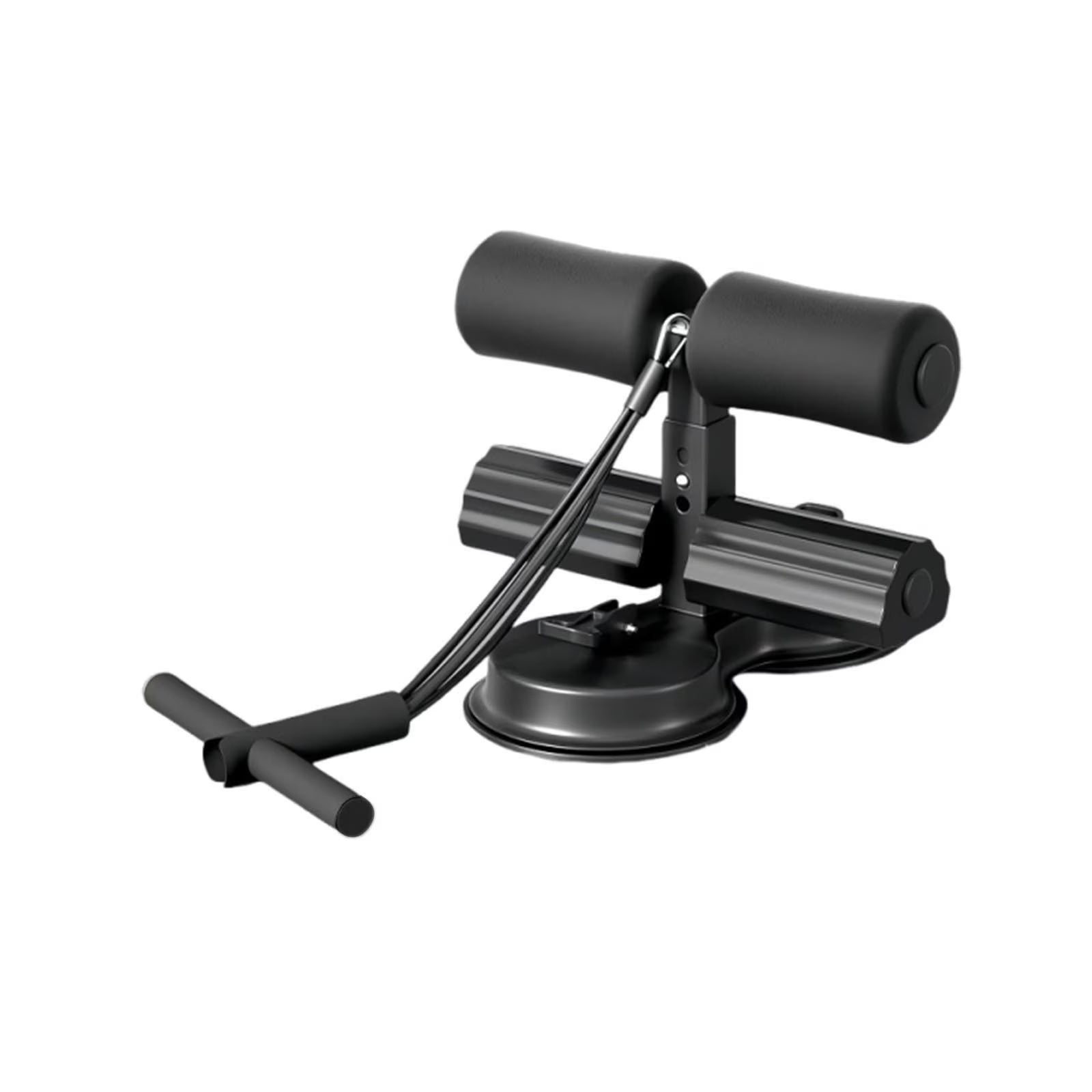 Abdominal Workout Machine with Resistance Bands - Sit-Up and Crunch Equipment for Home Gym (Black)