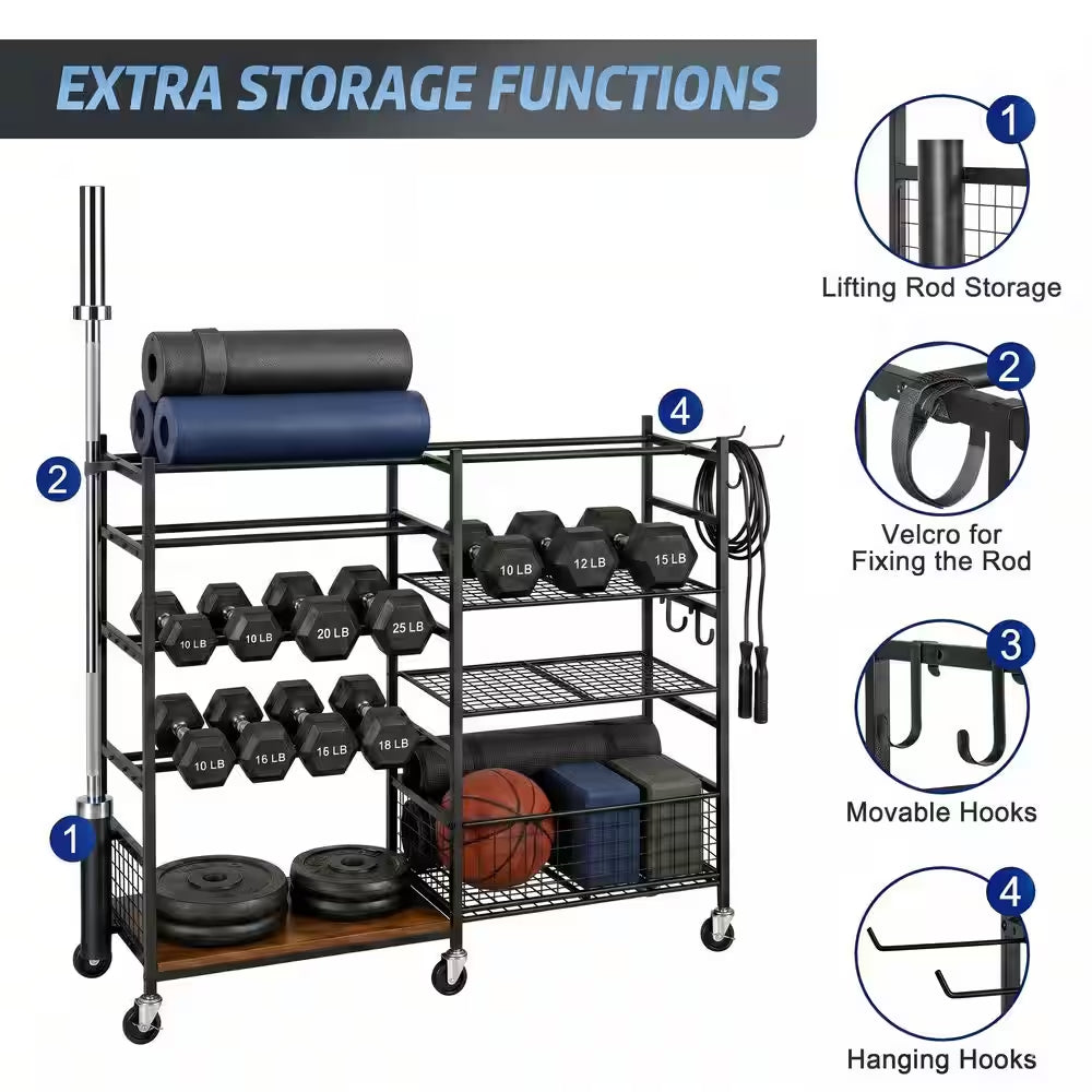 430 lb. Mobile Sports Equipment Storage Rack for Garage