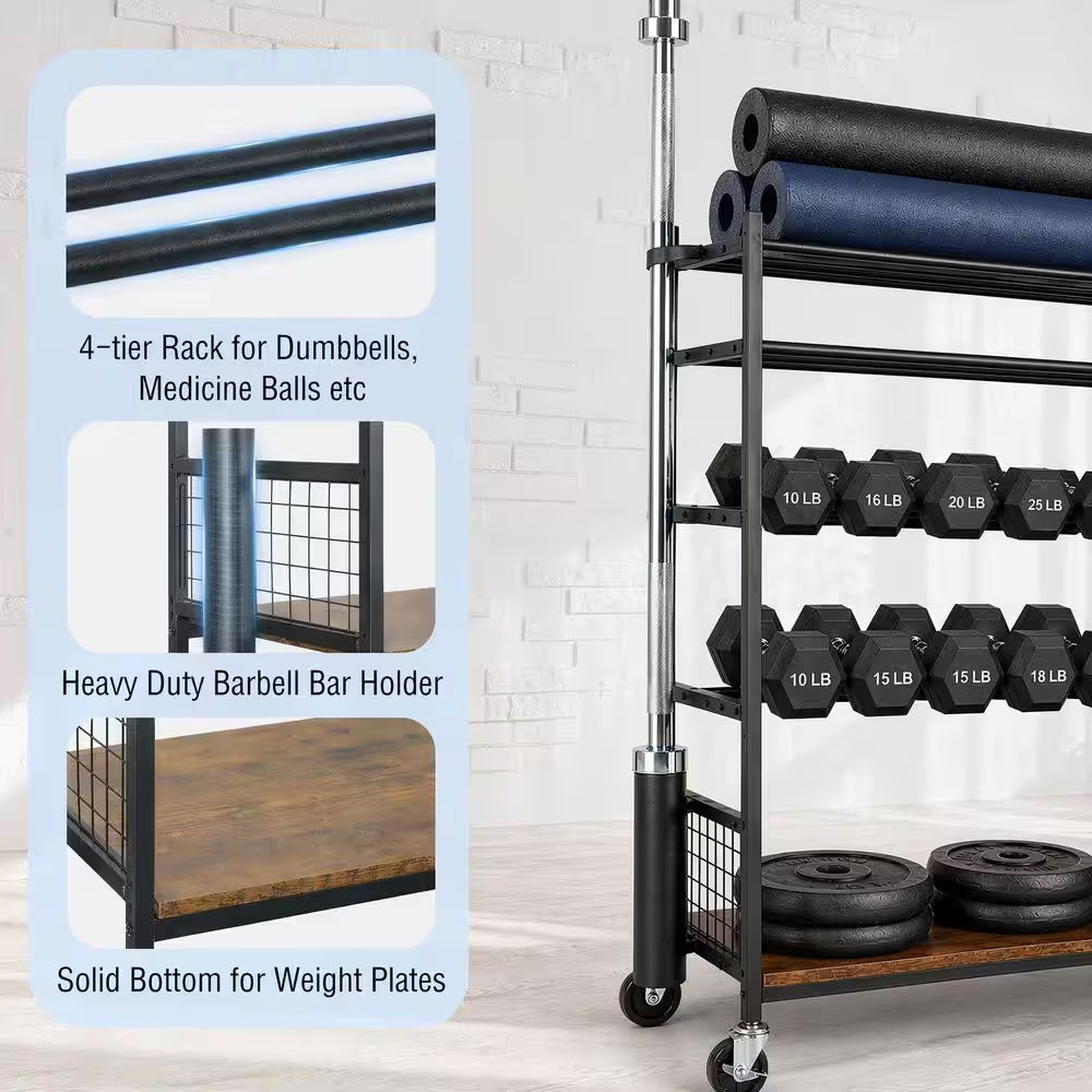 430 lb. Mobile Sports Equipment Storage Rack for Garage