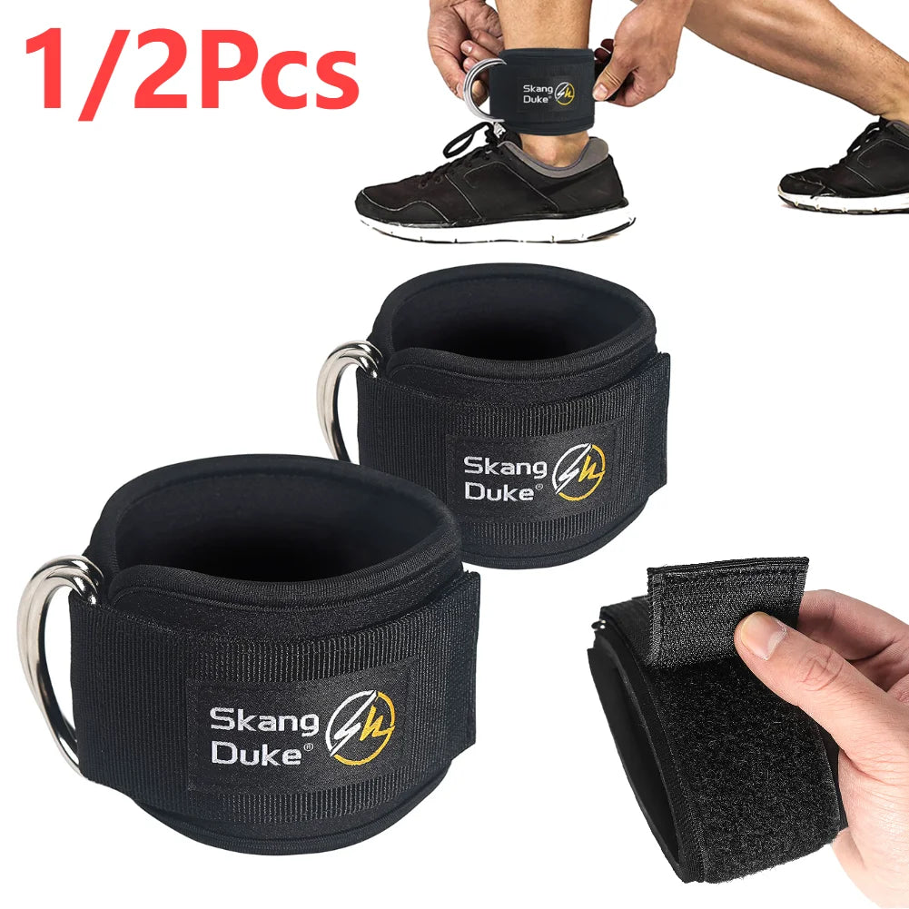 Padded Ankle Straps for Cable Machines - Comfortable D-Ring Fitness Anklets for Gym Pulley (1 or 2 Pieces)