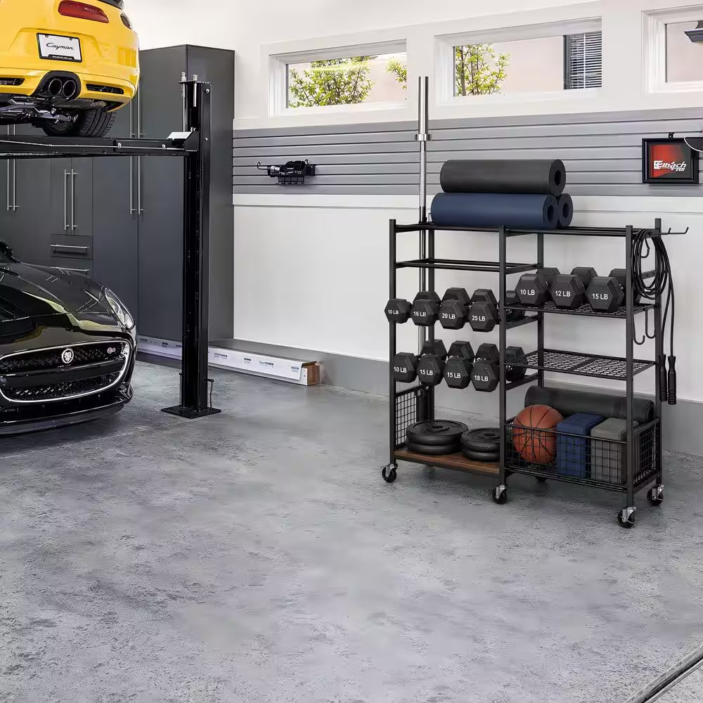 430 lb. Mobile Sports Equipment Storage Rack for Garage