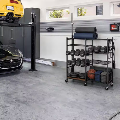 430 lb. Mobile Sports Equipment Storage Rack for Garage