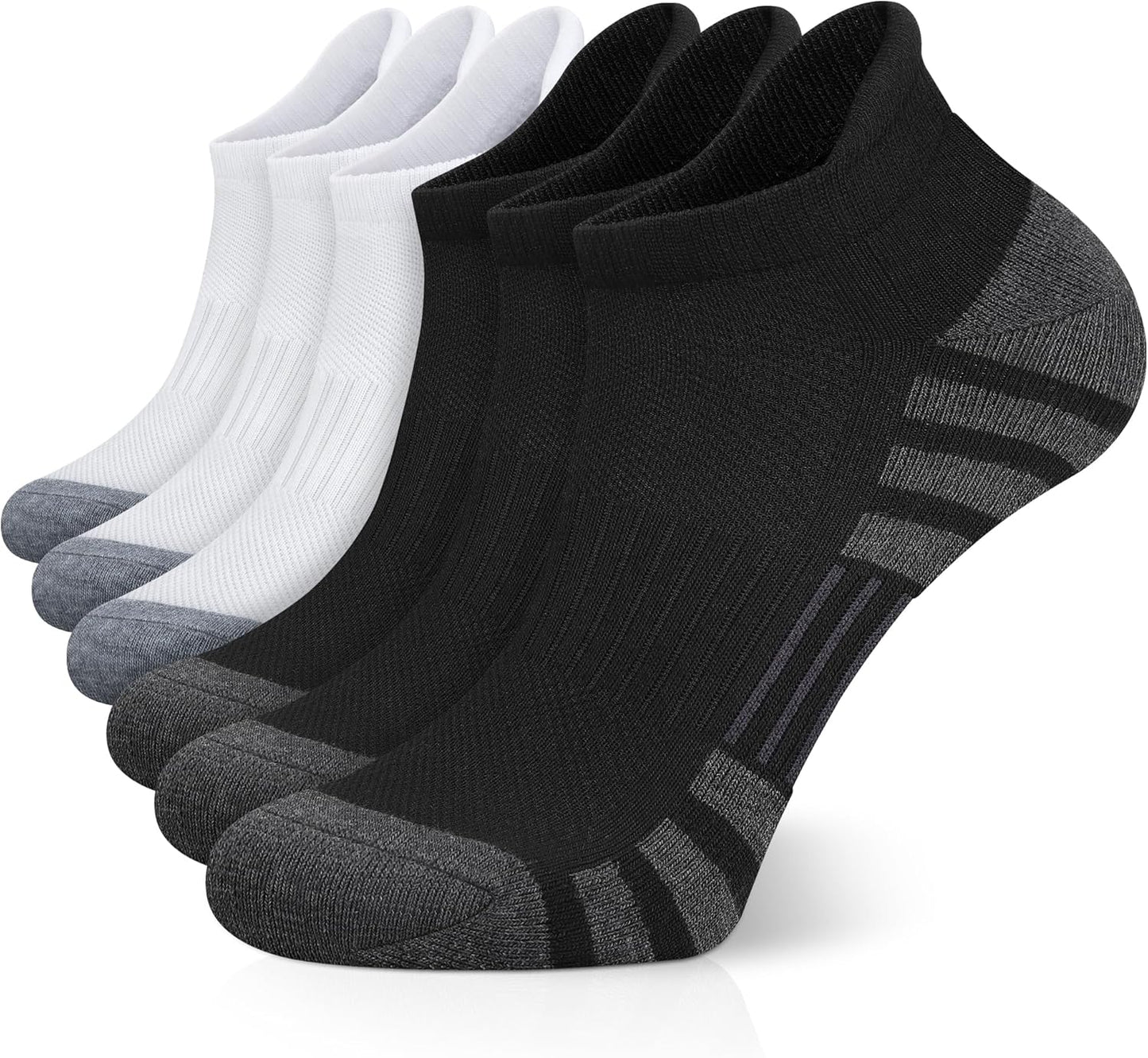 Cushioned Breathable Low Cut Athletic Running Socks for Men and Women - 6 Pairs