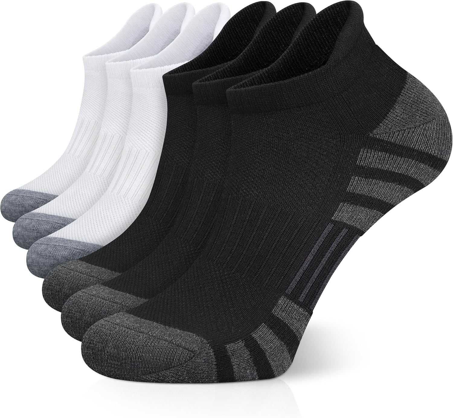 Cushioned Breathable Low Cut Athletic Running Socks for Men and Women - 6 Pairs